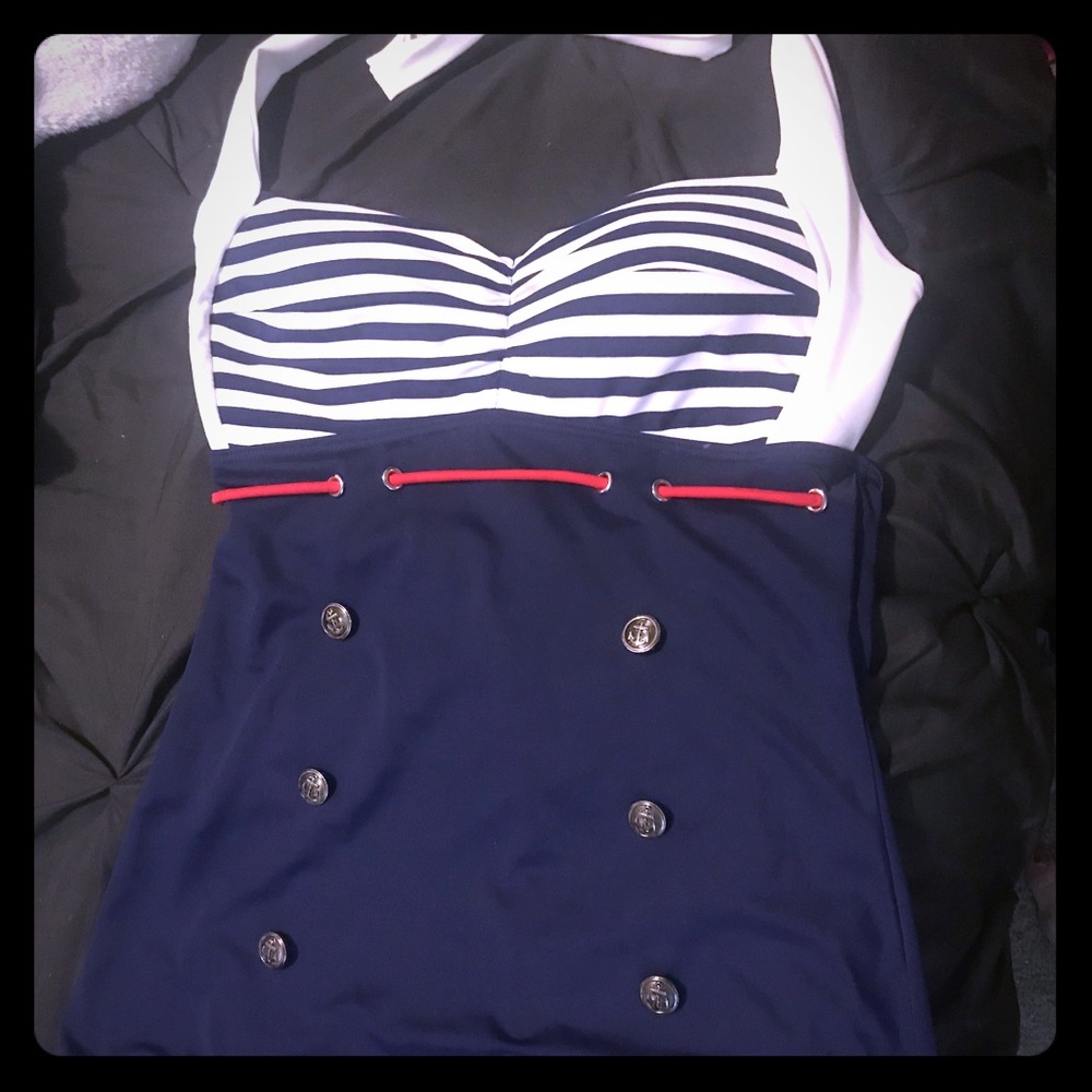 Pin up nautical swim suit